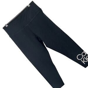 CALVIN KLEIN! SUPER LUXE BLACK & WHITE LOGO LEG, ULTRA STRETCH LEGGINGS! SZ L